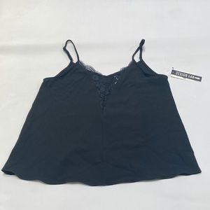 Design Lab Lord and Taylor Black Lace Camisole Top